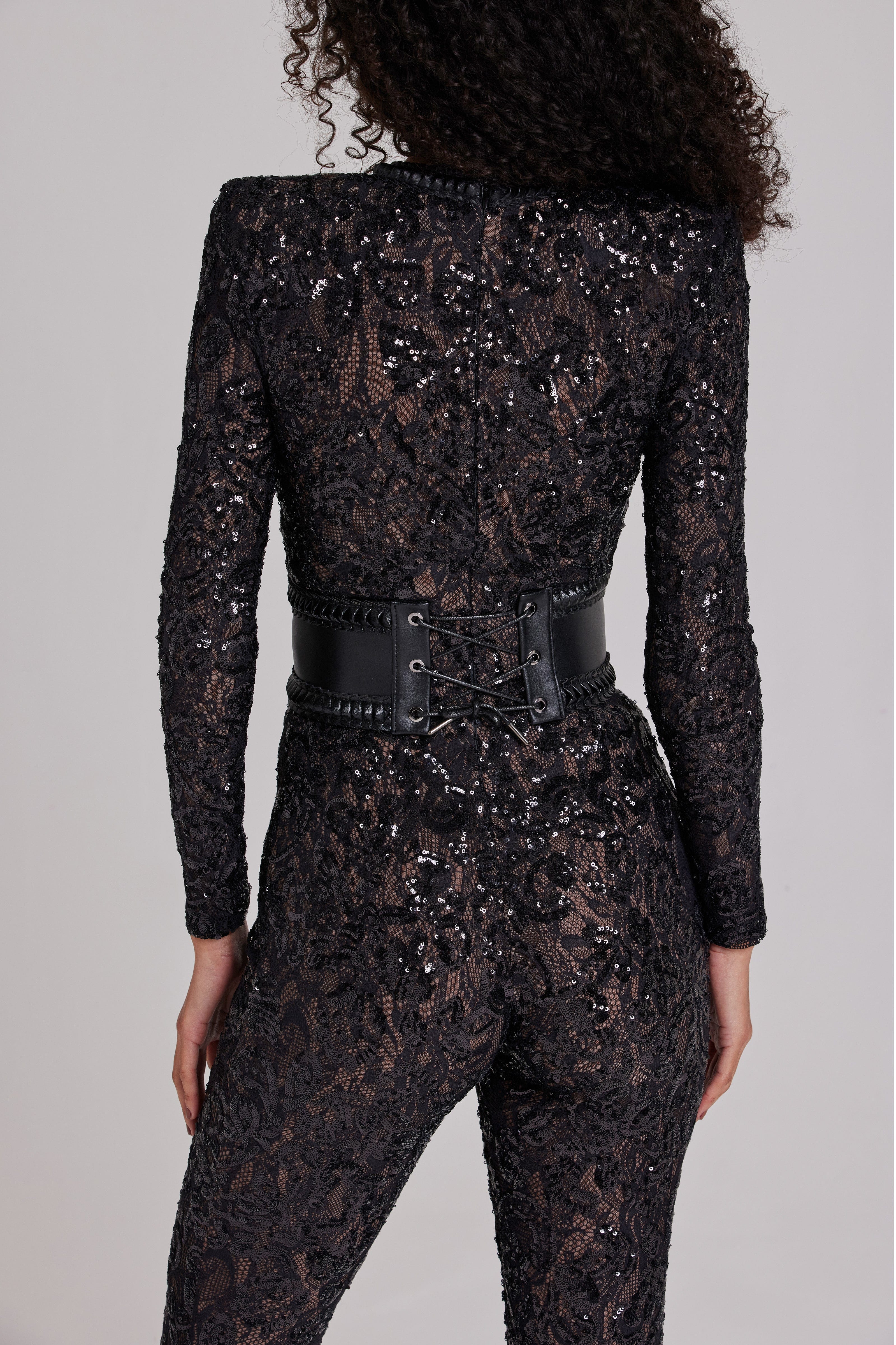 Bella Black Dark Nude Jumpsuit - Image 4