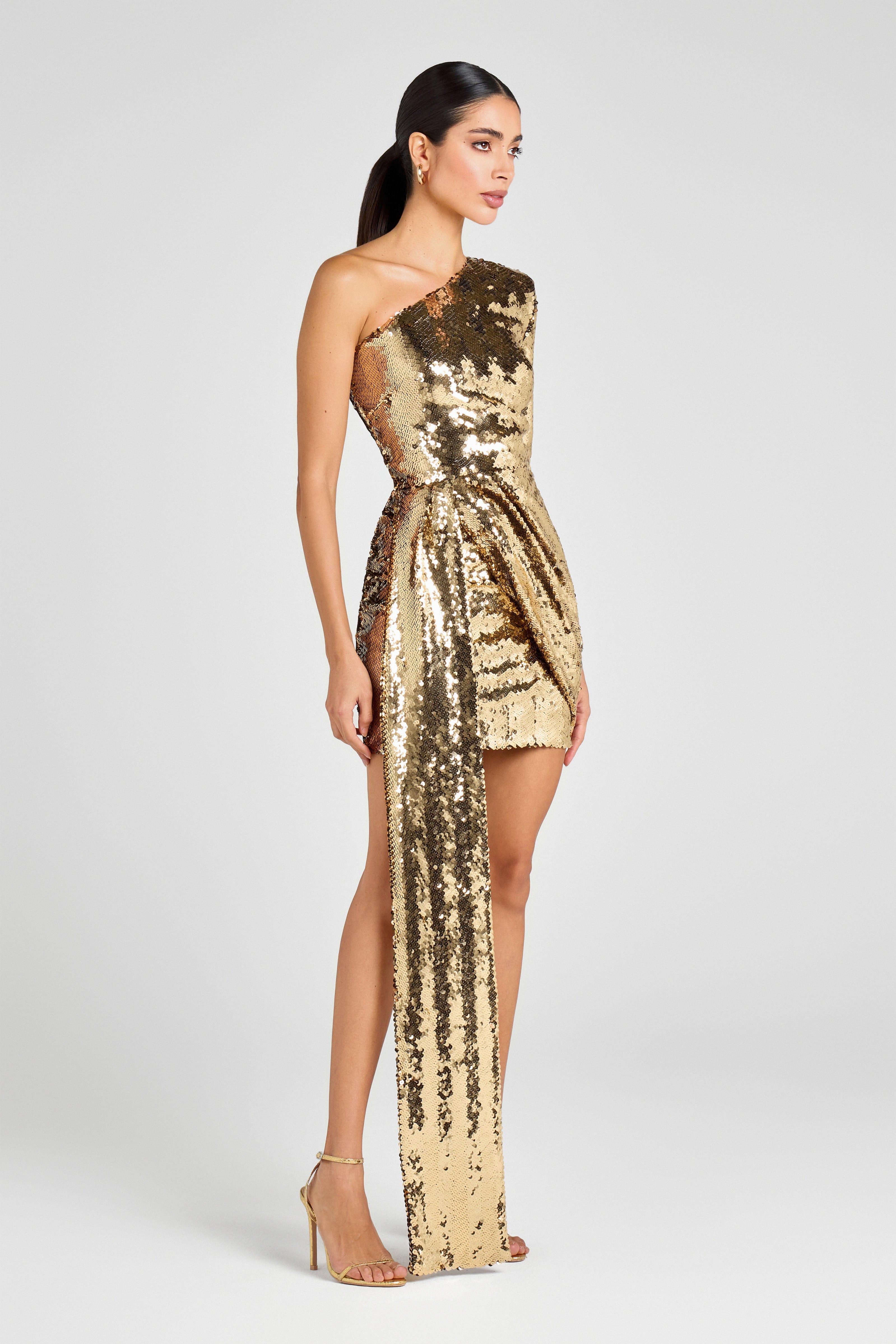 CELINA Gold Sequin Dress - Image 4
