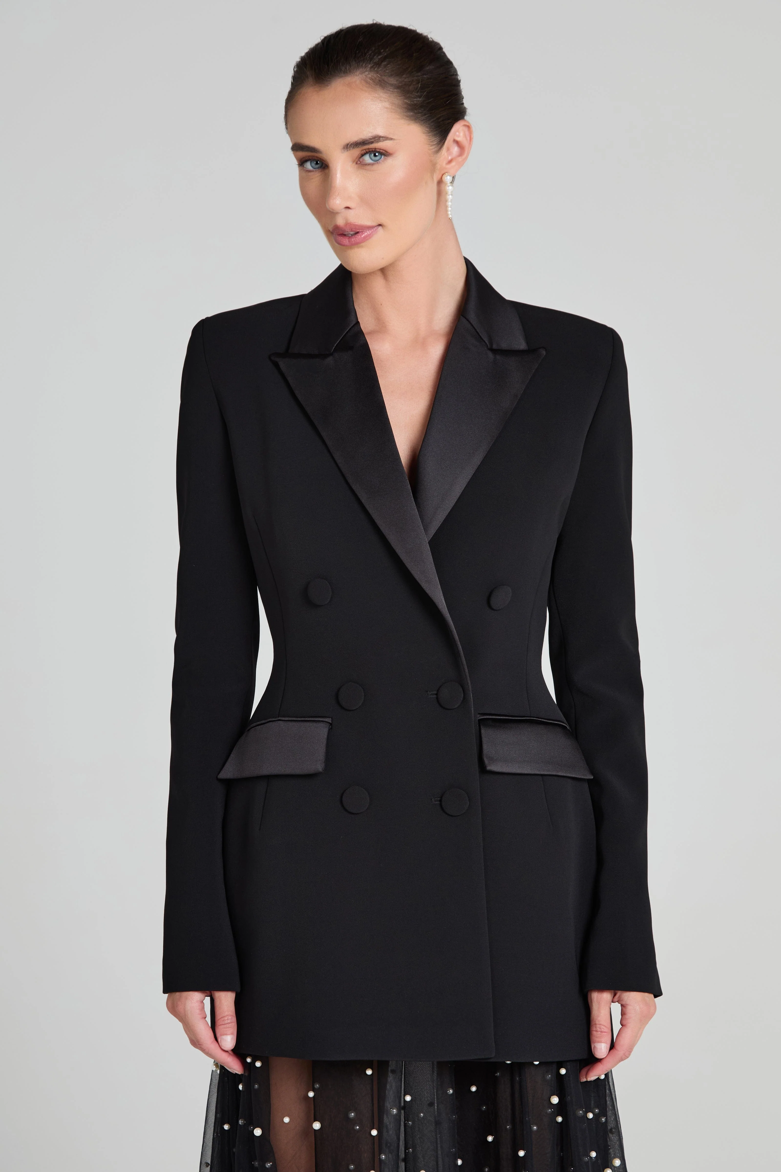 Monica Black Blazer Dress - Image 6