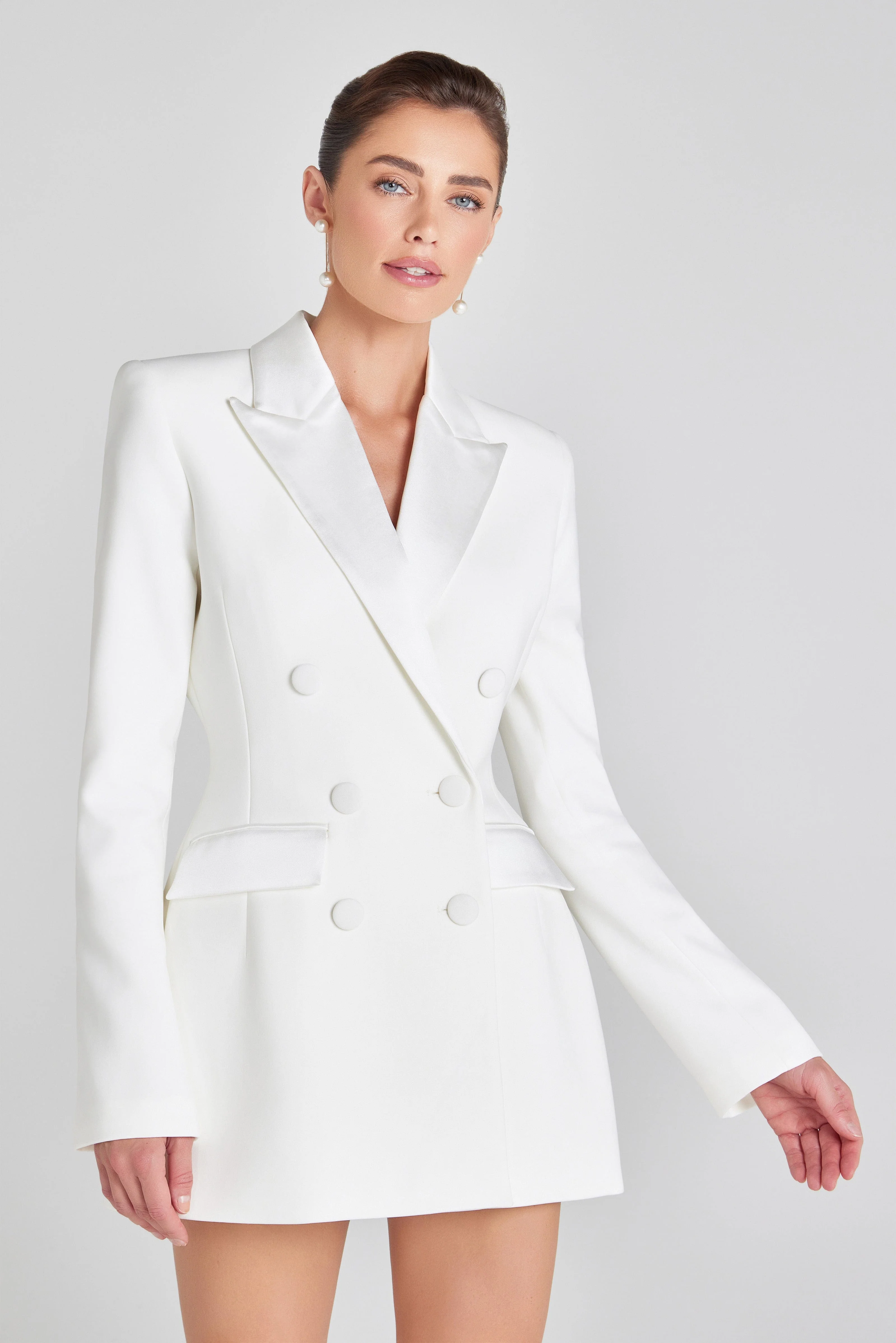 Monica White Blazer Dress - Image 6