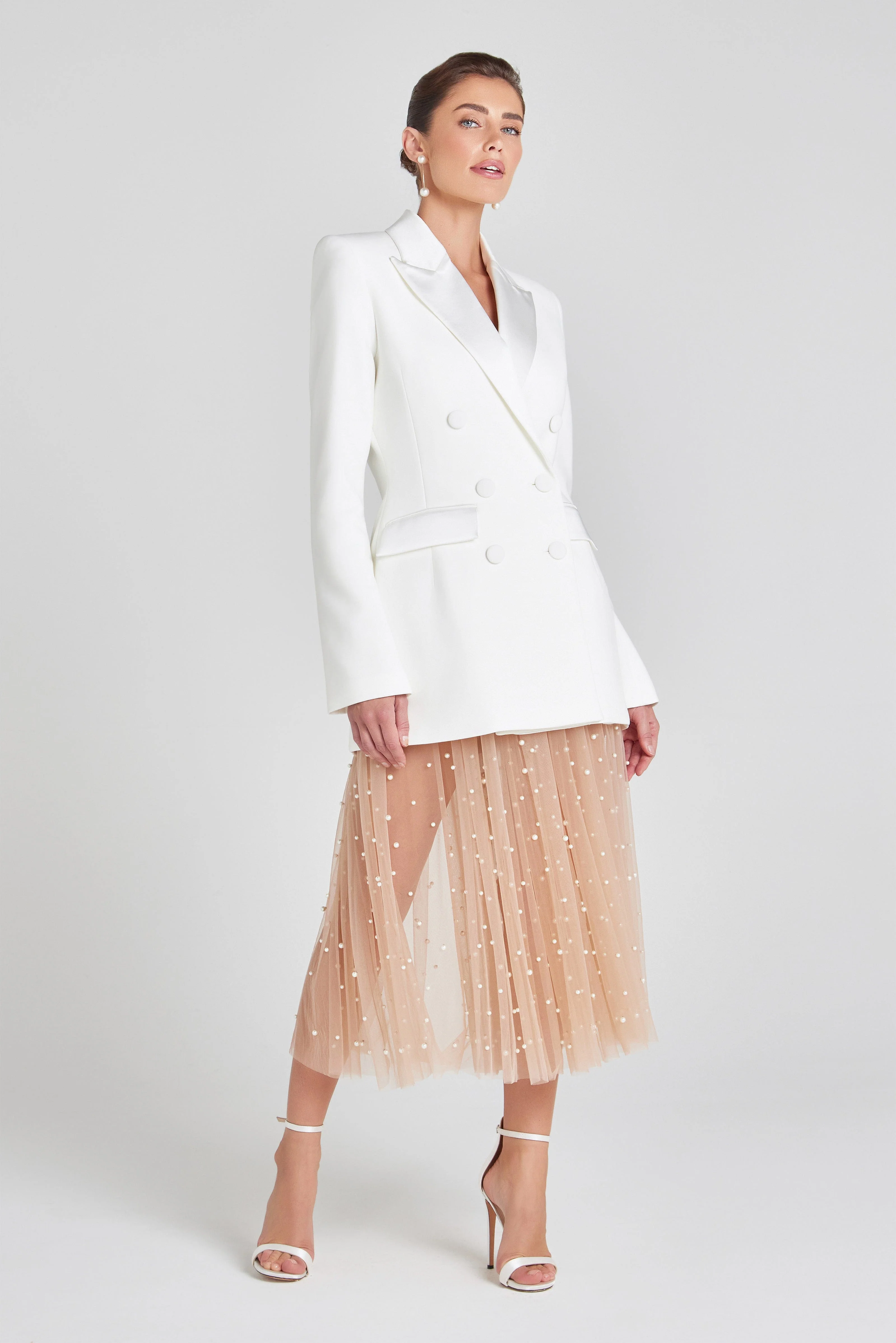 Monica White Blazer Dress - Image 7